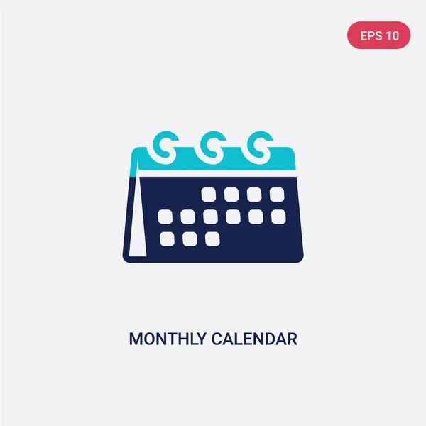 Due colori icona vettoriale calendario mensile dal concetto di istruzione. i — Vettoriale Stock