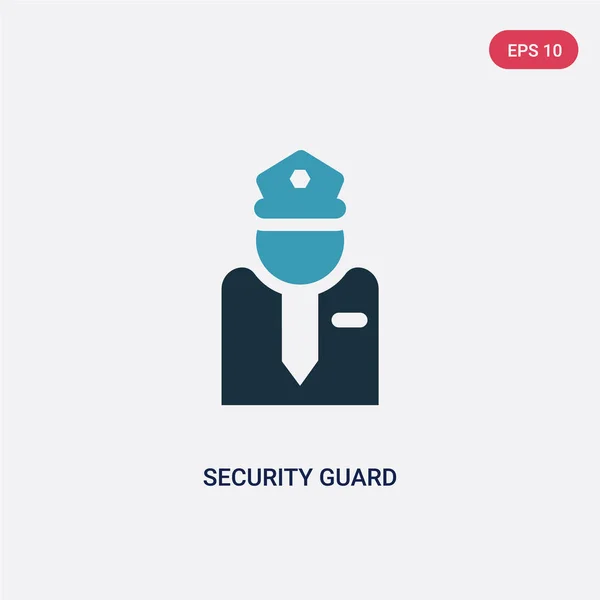 Dos icono de vector de guardia de seguridad de color del concepto del museo. isolat — Vector de stock