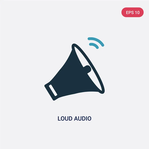 Icono de vector de audio fuerte de dos colores del concepto de interfaz de usuario. es — Vector de stock