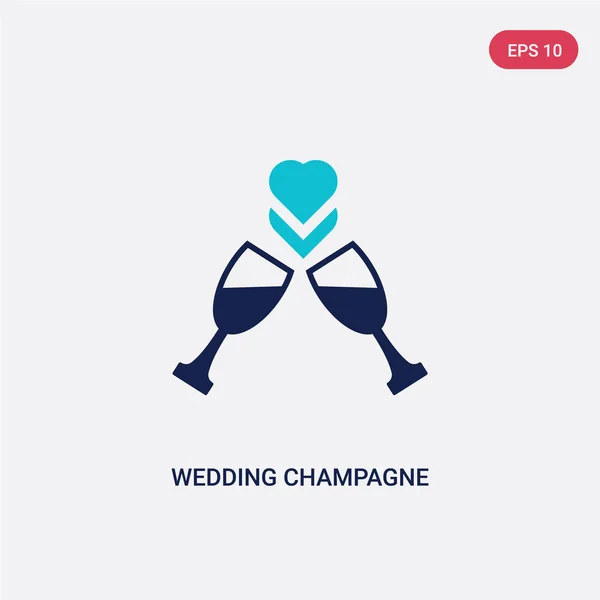 Dos colores boda champán vector icono de la fiesta de cumpleaños y — Vector de stock