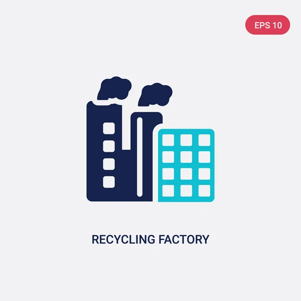 Two color recycling factory vector icon from ecology concept. is — Stockový vektor