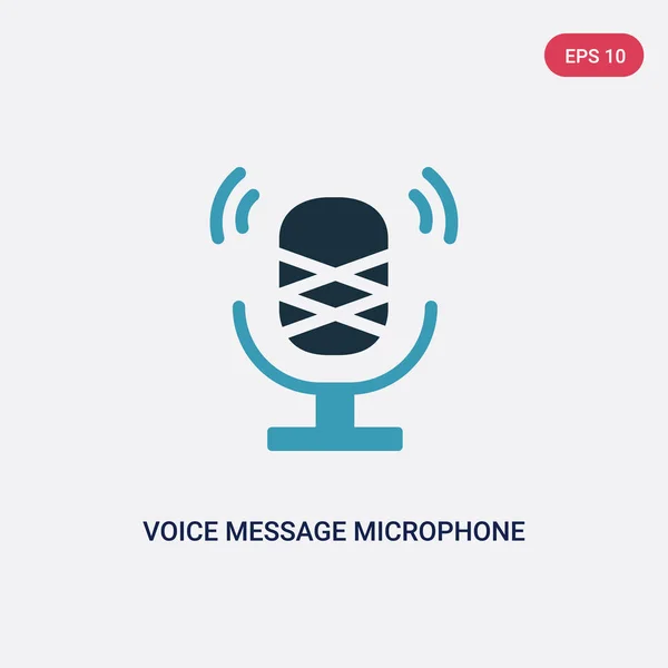 Två färg röstmeddelande mikrofon knapp vektor ikon från användare — Stock vektor