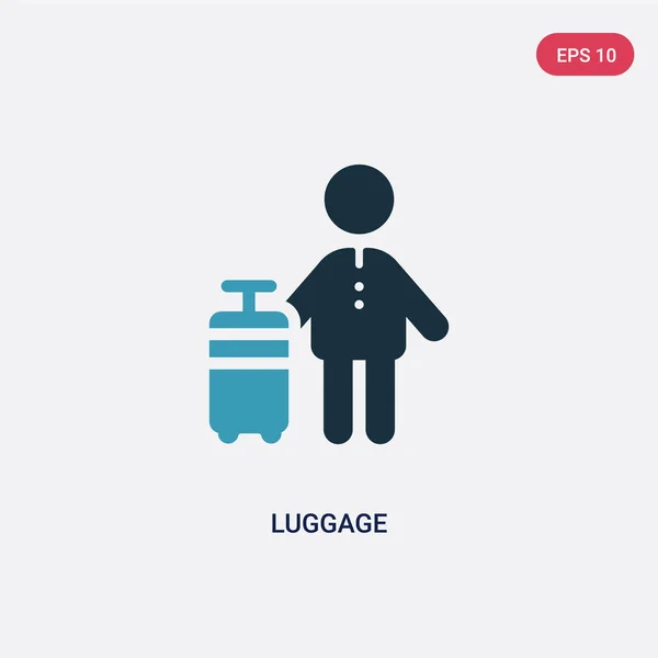 Dwa kolor bagażu ikona wektor z koncepcji ludzi. na białym tle — Wektor stockowy