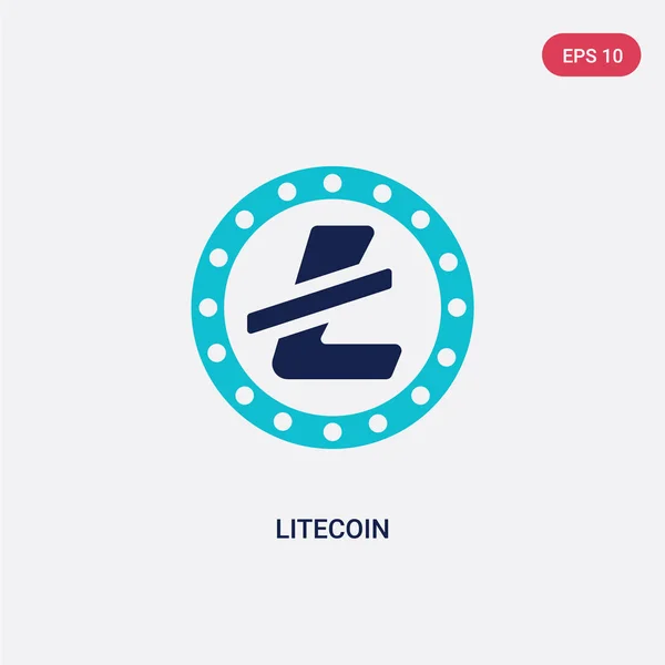 Icono vectorial litecoin de dos colores del concepto blockchain. aislado — Vector de stock