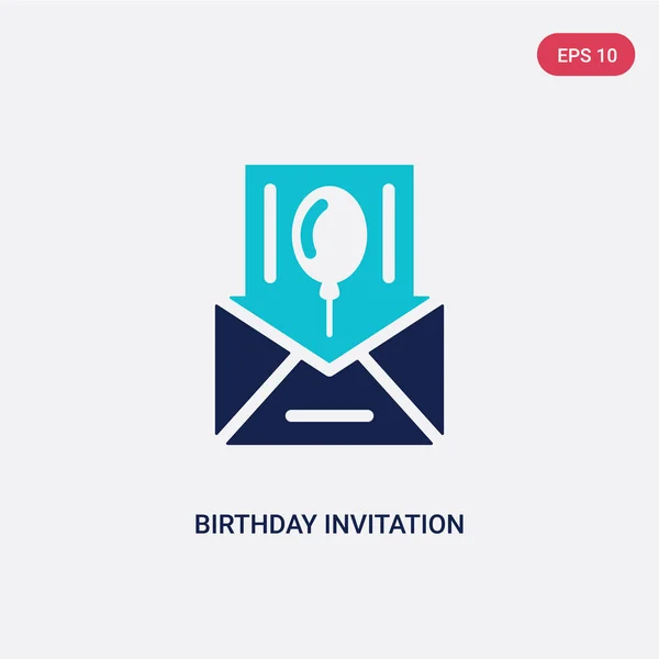Dos colores invitación de cumpleaños vector icono de la fiesta de cumpleaños un — Vector de stock