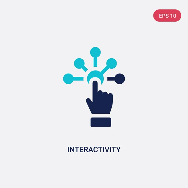 Icono de vector de interactividad de dos colores de cono de realidad aumentada — Vector de stock