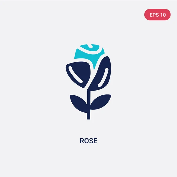 two color rose vector icon from ecology concept. isolated blue r