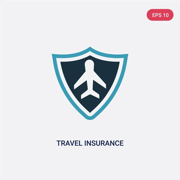 Två färg reseförsäkring vektor ikon från Travel Concept. Isol — Stock vektor