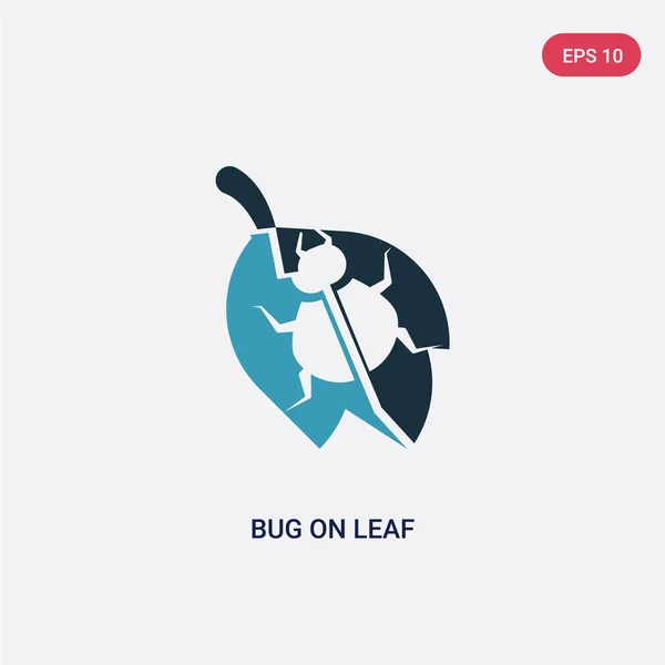 Dois bug de cor no ícone de vetor de folha do conceito de animais. isolado — Vetor de Stock