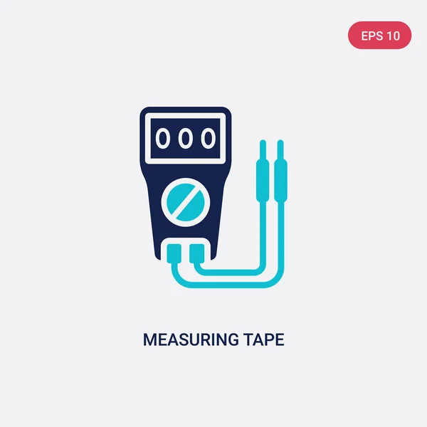 Two color measuring tape vector icon from electrian connections — Stock Vector