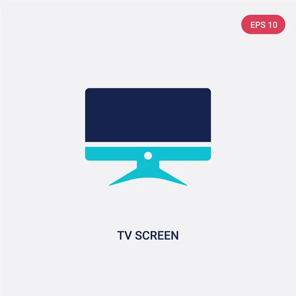 Icono de vector de pantalla de televisión de dos colores del concepto de computadora. aislado — Vector de stock