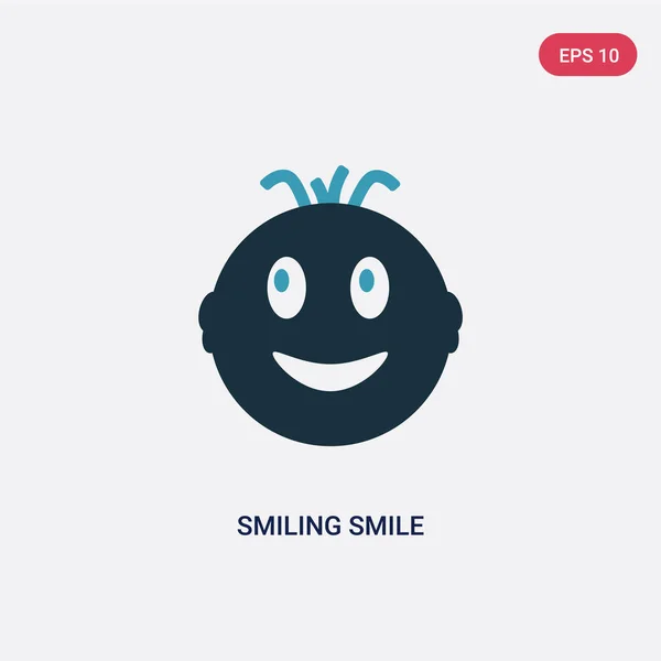 Zweifarbig lächelndes Lächeln Vektor-Symbol aus dem User Interface Konzept. — Stockvektor