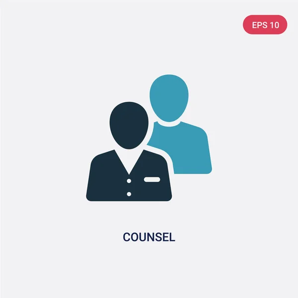 Twee Color Counsel vector icoon van Law en Justice concept. isol — Stockvector