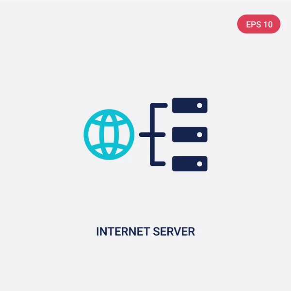 Ícone de vetor de servidor de internet de duas cores do conceito de computador. iso — Vetor de Stock