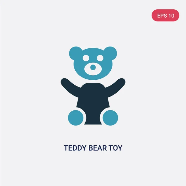 Zweifarbige Teddybär Spielzeug-Vektor-Ikone von toys concept. isoliert — Stockvektor