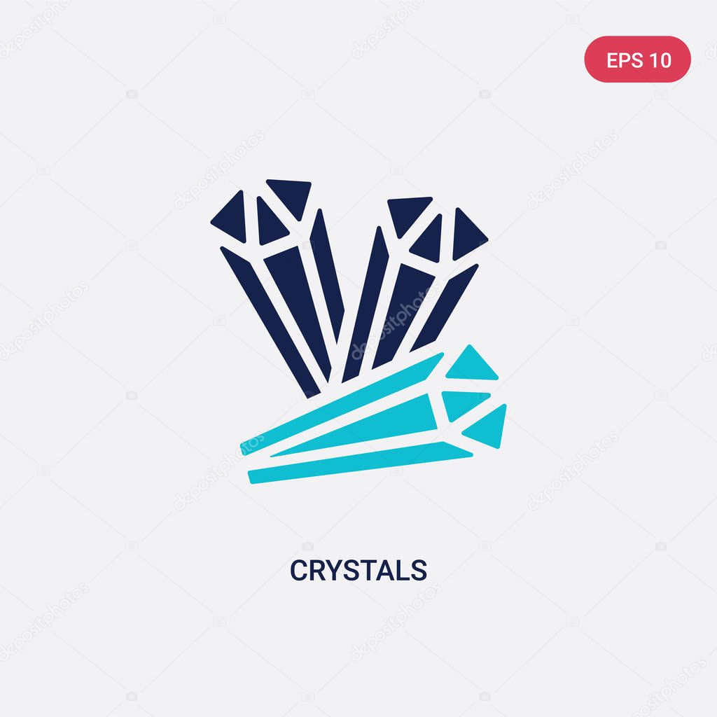 Two color crystals vector icon from halloween concept. isolated blue crystals vector sign symbol can be use for web, mobile and logo. eps 10