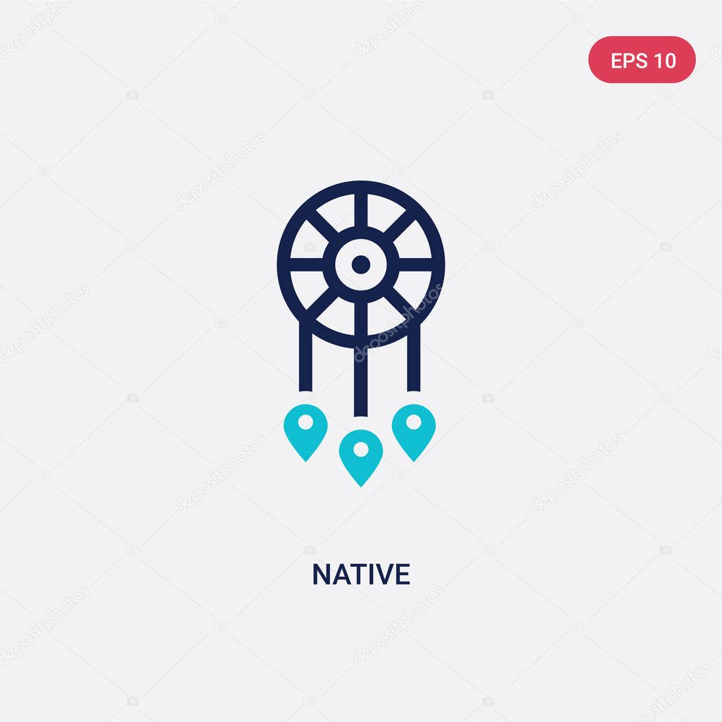 Two color native vector icon from cultures concept. isolated blue native vector sign symbol can be use for web, mobile and logo. eps 10