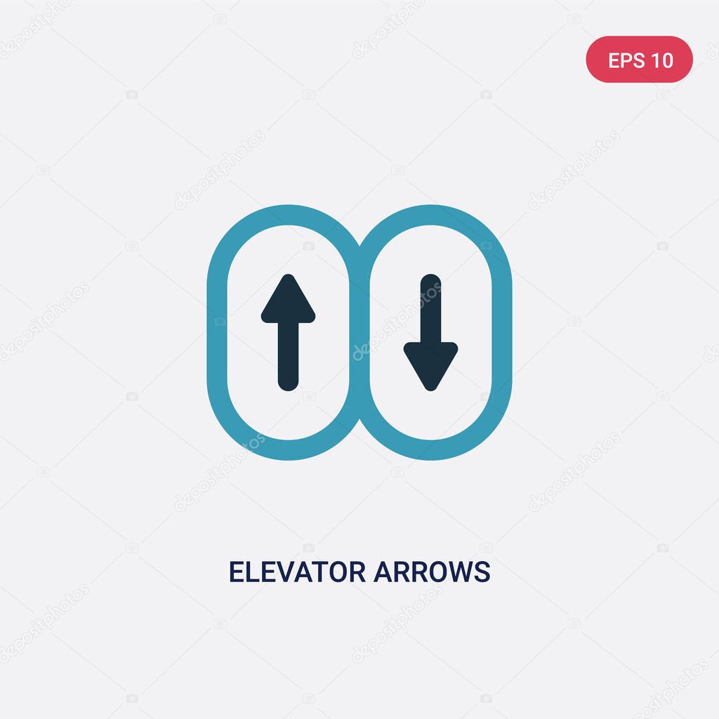 two color elevator arrows vector icon from user interface concep