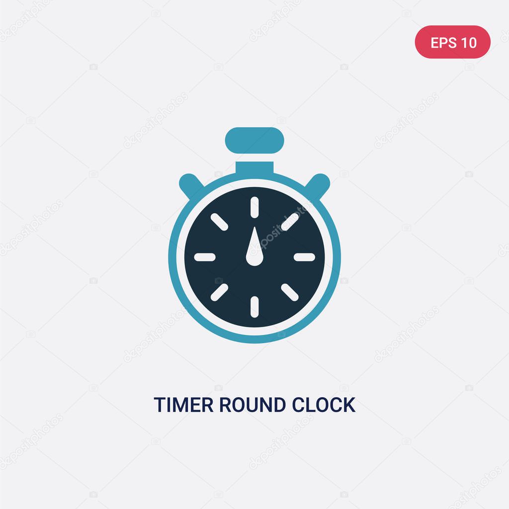 two color timer round clock vector icon from tools and utensils 