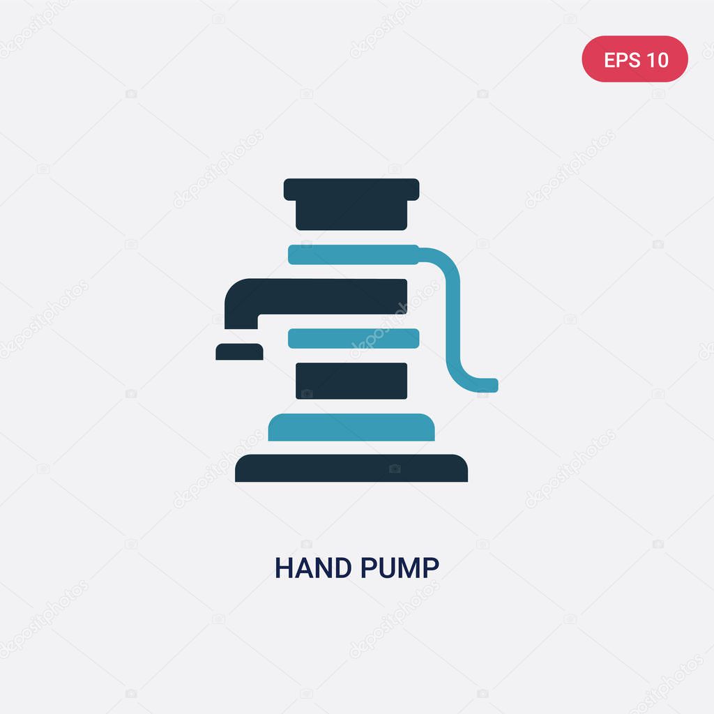 two color hand pump vector icon from industry concept. isolated 