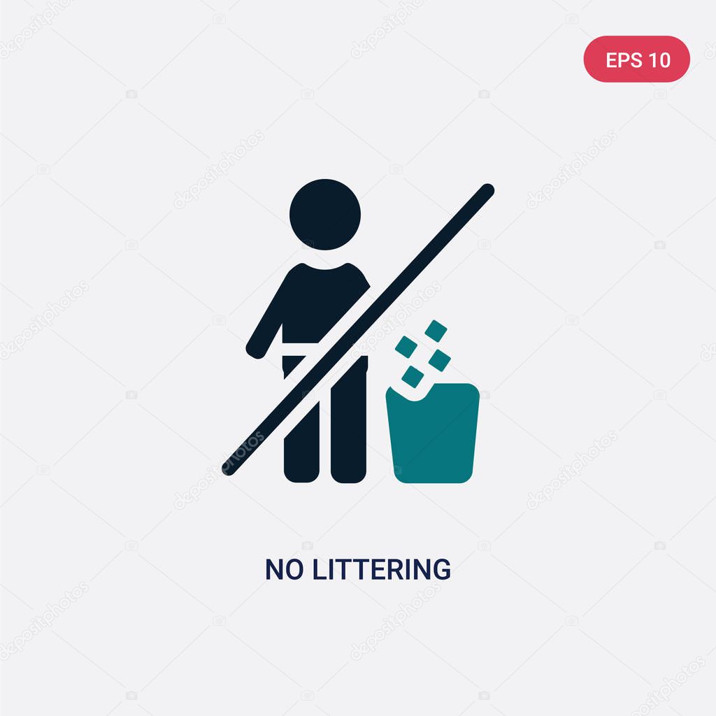 two color no littering vector icon from maps and flags concept. 