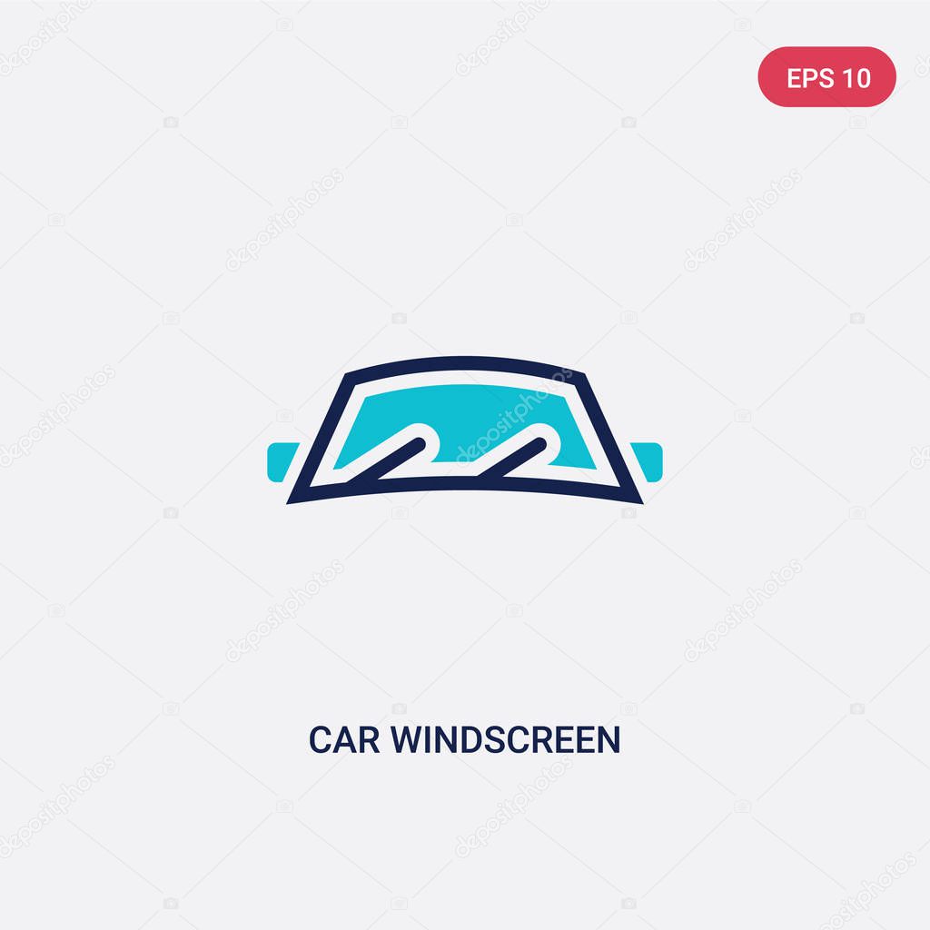 Two color car windscreen vector icon from car parts concept. isolated blue car windscreen vector sign symbol can be use for web, mobile and logo. eps 10