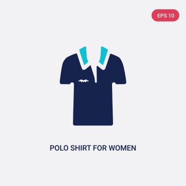 moda konseptinden kadın vektör simgesi için iki renkli polo gömlek.