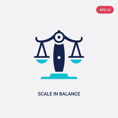 iş kavramından denge vektör simgesinde iki renk ölçeği. bir