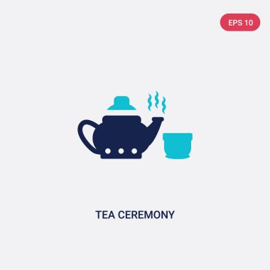 two color tea ceremony vector icon from food concept. isolated b