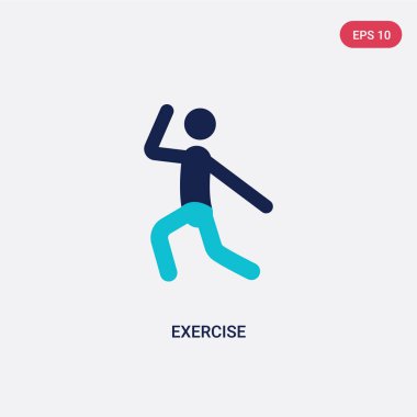 sağlık kavramından iki renk egzersiz vektör simgesi. izole blu