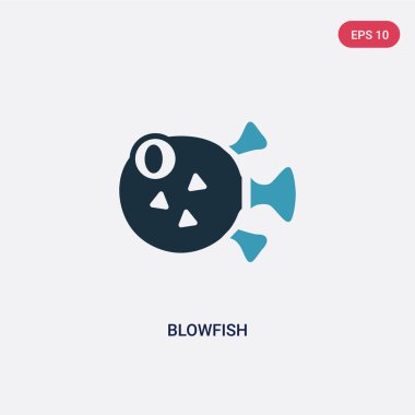 hayvanlar kavramından iki renk blowfish vektör simgesi. izole bl