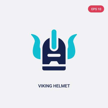 tarih kavramından iki renk viking kask vektör simgesi. isolat
