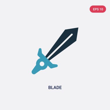 silah kavramından iki renkli bıçak vektör simgesi. izole mavi 