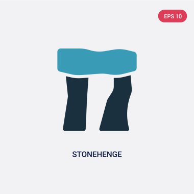 taş devri kavramından iki renk stonehenge vektör simgesi. Yalıt