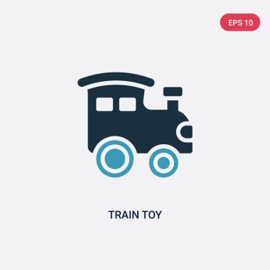 oyuncaklar kavramından iki renkli tren oyuncak vektör simgesi. izole mavi
