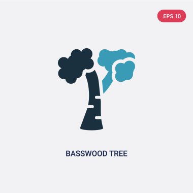 doğa kavramından iki renkli basswood ağaç vektör simgesi. Yalıt