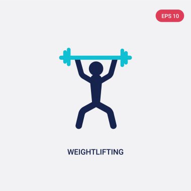 sağlık kavramından iki renk halter vektör simgesi. Yalıt