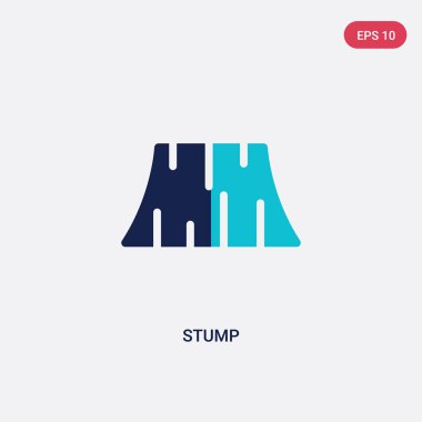 kamp konseptinden iki renk güdük vektör simgesi. izole mavi 