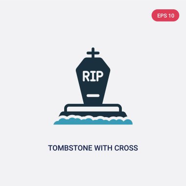 diğer kavram çapraz vektör simgesi ile iki renk mezar taşı. Ⅰ