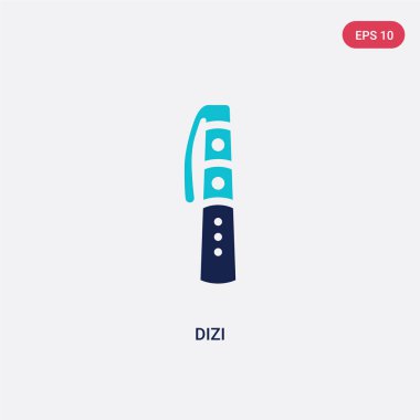 two color dizi vector icon from asian concept. isolated blue diz clipart