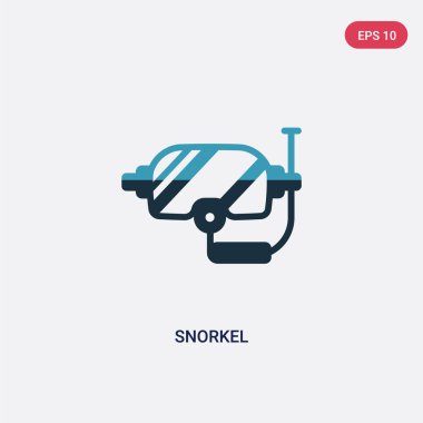 deniz kavramından iki renkli şnorkel vektör simgesi. izole bl