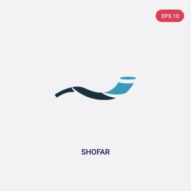din kavramından iki renk shofar vektör simgesi. izole blu