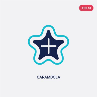 meyve kavramından iki renkli carambola vektör simgesi. izole bl