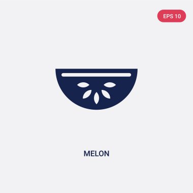 meyve kavramından iki renkli kavun vektör simgesi. izole mavi m