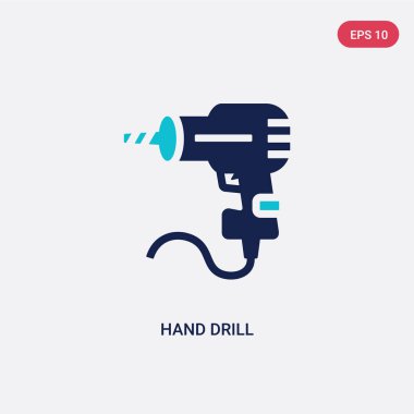 araçlar kavramından iki renkli el matkap vektör simgesi. izole bl