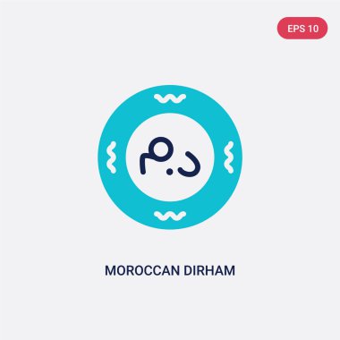 afrika kavramından iki renk fas dirhem vektör simgesi. ısola
