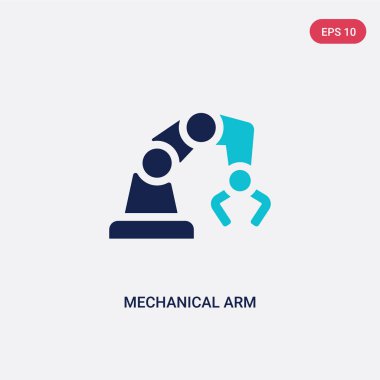 yapay intelligenc iki renkli mekanik kol vektör simgesi