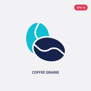 kültür kavramından iki renkli kahve taneleri vektör simgesi. isolat