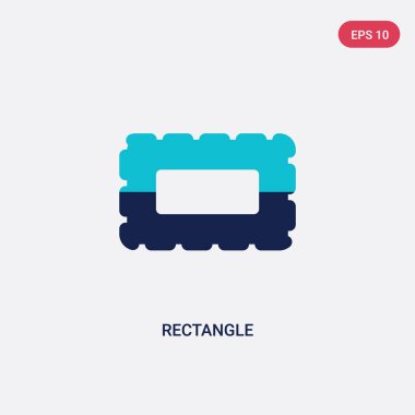 geometri kavramından iki renk dikdörtgen vektör simgesi. Izole 