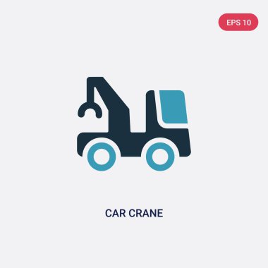 mechanicons kavramından iki renkli araba vinç vektör simgesi. isolat